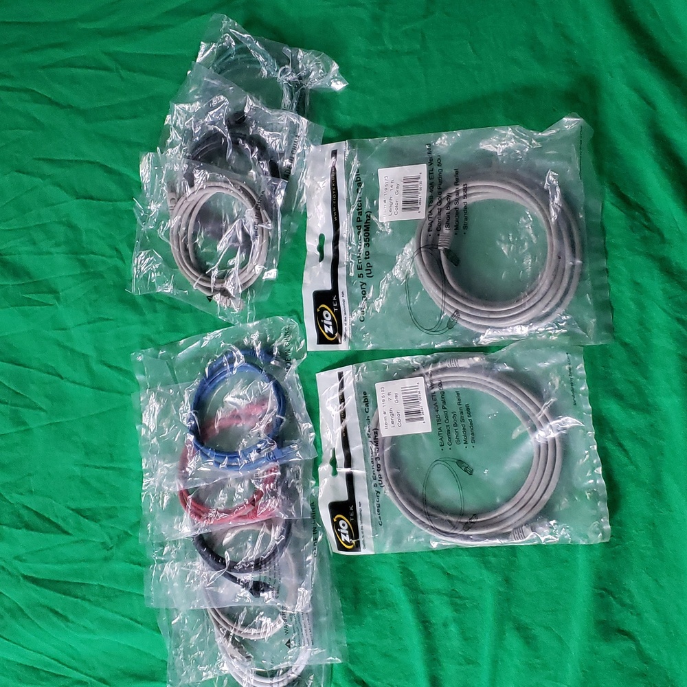 Bundle of Cat 5 Ethernet Patch Cables 5 (3ft) 3(6ft) 1(7ft) 1(14ft)